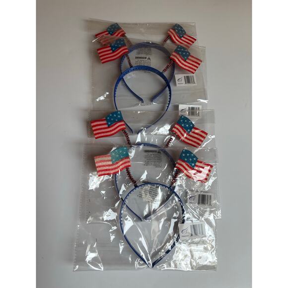Needzo American Flag Bopper (4) Headbands Red White and Blue USA 4th of July - Picture 2 of 5